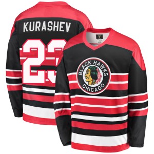 Philipp Kurashev Youth Fanatics Branded Chicago Blackhawks Premier Red/Black Breakaway Heritage Jersey