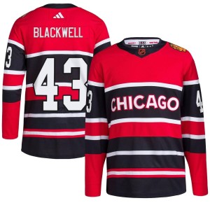 Colin Blackwell Men's Adidas Chicago Blackhawks Authentic Black Red Reverse Retro 2.0 Jersey