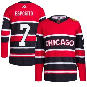 Phil Esposito Men's Adidas Chicago Blackhawks Authentic Red Reverse Retro 2.0 Jersey