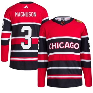 Keith Magnuson Men's Adidas Chicago Blackhawks Authentic Red Reverse Retro 2.0 Jersey