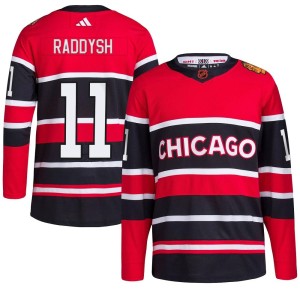 Taylor Raddysh Men's Adidas Chicago Blackhawks Authentic Red Reverse Retro 2.0 Jersey