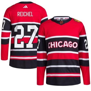 Lukas Reichel Men's Adidas Chicago Blackhawks Authentic Red Reverse Retro 2.0 Jersey