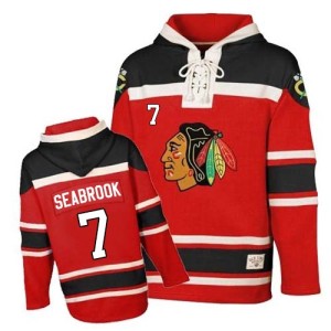 Brent Seabrook Youth Chicago Blackhawks Premier Red Old Time Hockey Sawyer Hooded Sweatshirt