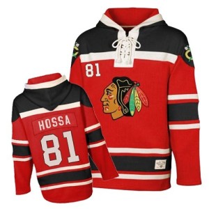 Marian Hossa Youth Chicago Blackhawks Authentic Red Old Time Hockey Sawyer Hooded Sweatshirt