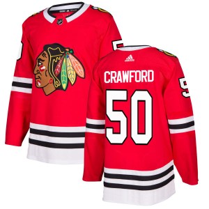 Corey Crawford Men's Adidas Chicago Blackhawks Authentic Red Jersey