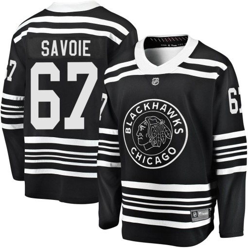 Samuel Savoie Men's Fanatics Branded Chicago Blackhawks Premier Black Breakaway Alternate 2019/20 Jersey
