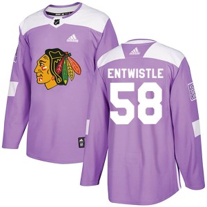 Mackenzie Entwistle Youth Adidas Chicago Blackhawks Authentic Purple MacKenzie Entwistle Fights Cancer Practice Jersey