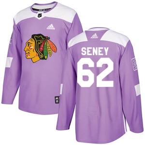 Brett Seney Youth Adidas Chicago Blackhawks Authentic Purple Fights Cancer Practice Jersey