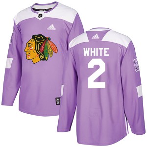 Bill White Youth Adidas Chicago Blackhawks Authentic Purple Fights Cancer Practice Jersey