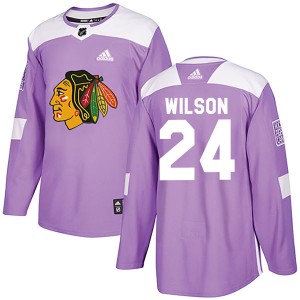 Doug Wilson Youth Adidas Chicago Blackhawks Authentic Purple Fights Cancer Practice Jersey