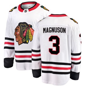 Keith Magnuson Men's Fanatics Branded Chicago Blackhawks Breakaway White Away Jersey