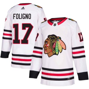 Nick Foligno Youth Adidas Chicago Blackhawks Authentic White Away Jersey