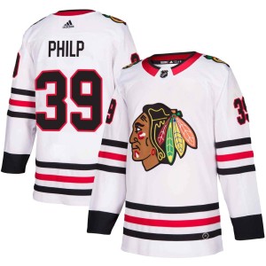 Luke Philp Youth Adidas Chicago Blackhawks Authentic White Away Jersey