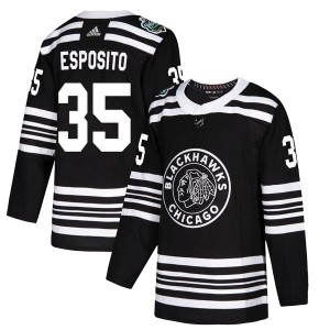 Tony Esposito Men's Adidas Chicago Blackhawks Authentic Black 2019 Winter Classic Jersey