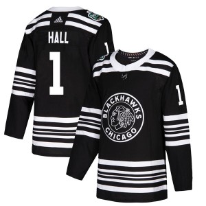 Glenn Hall Men's Adidas Chicago Blackhawks Authentic Black 2019 Winter Classic Jersey