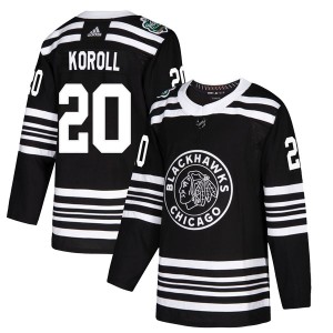 Cliff Koroll Men's Adidas Chicago Blackhawks Authentic Black 2019 Winter Classic Jersey