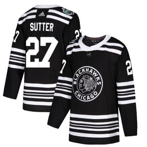 Darryl Sutter Men's Adidas Chicago Blackhawks Authentic Black 2019 Winter Classic Jersey