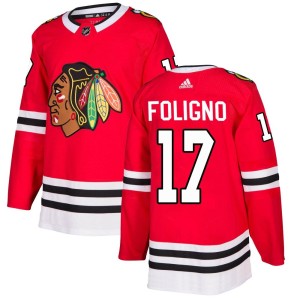 Nick Foligno Men's Adidas Chicago Blackhawks Authentic Red Home Jersey