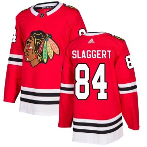 Landon Slaggert Men's Adidas Chicago Blackhawks Authentic Red Home Jersey