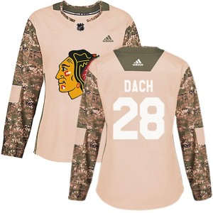 Colton Dach Women's Chicago Blackhawks Authentic Camo adidas Veterans Day Practice Jersey