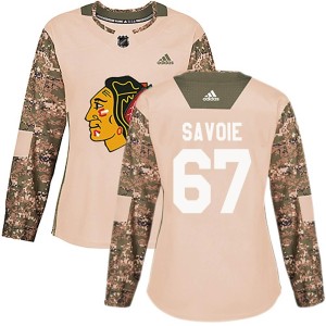 Samuel Savoie Women's Chicago Blackhawks Authentic Camo adidas Veterans Day Practice Jersey