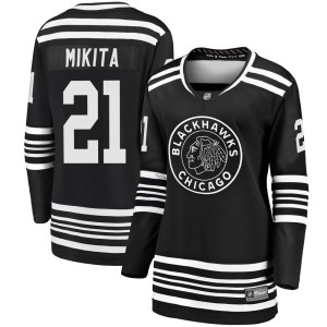 Stan Mikita Women's Fanatics Branded Chicago Blackhawks Premier Black Breakaway Alternate 2019/20 Jersey