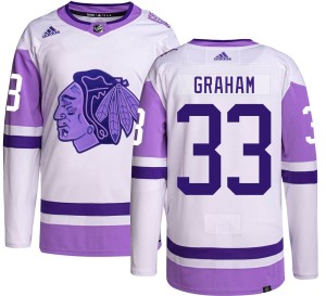 Dirk Graham Men's Adidas Chicago Blackhawks Authentic Hockey Fights Cancer Jersey