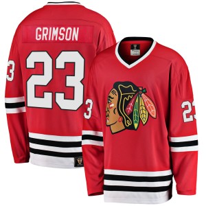 Stu Grimson Men's Fanatics Branded Chicago Blackhawks Premier Red Breakaway Heritage Jersey