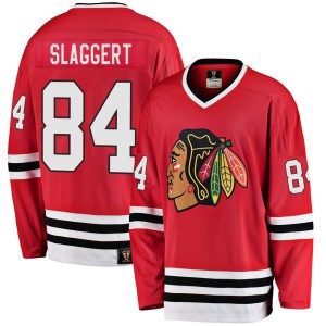 Landon Slaggert Men's Fanatics Branded Chicago Blackhawks Premier Red Breakaway Heritage Jersey