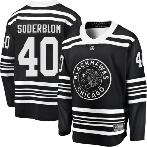 Arvid Soderblom Youth Fanatics Branded Chicago Blackhawks Premier Black Breakaway Alternate 2019/20 Jersey
