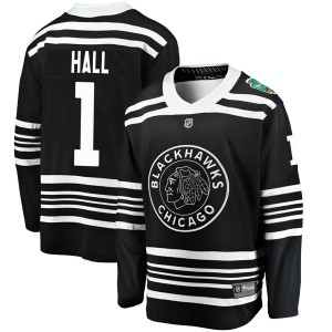 Glenn Hall Youth Fanatics Branded Chicago Blackhawks Breakaway Black 2019 Winter Classic Jersey