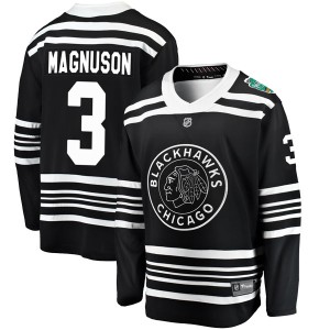 Keith Magnuson Youth Fanatics Branded Chicago Blackhawks Breakaway Black 2019 Winter Classic Jersey