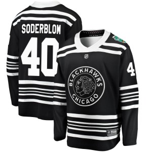 Arvid Soderblom Youth Fanatics Branded Chicago Blackhawks Breakaway Black 2019 Winter Classic Jersey