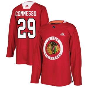 Drew Commesso Men's Adidas Chicago Blackhawks Authentic Red Home Practice Jersey