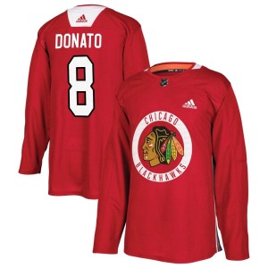 Ryan Donato Men's Adidas Chicago Blackhawks Authentic Red Home Practice Jersey