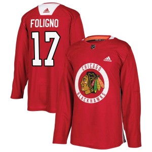 Nick Foligno Men's Adidas Chicago Blackhawks Authentic Red Home Practice Jersey