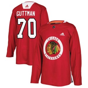 Cole Guttman Men's Adidas Chicago Blackhawks Authentic Red Home Practice Jersey