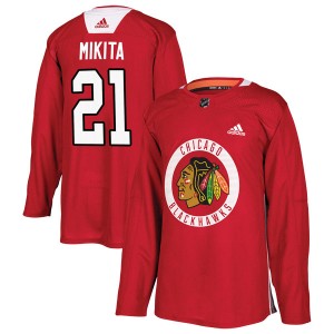 Stan Mikita Men's Adidas Chicago Blackhawks Authentic Red Home Practice Jersey