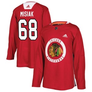 Martin Misiak Men's Adidas Chicago Blackhawks Authentic Red Home Practice Jersey