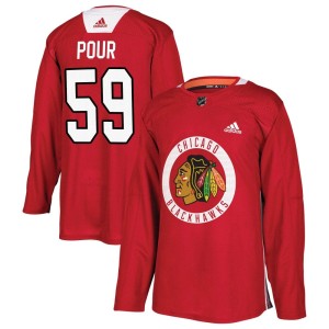 Jakub Pour Men's Adidas Chicago Blackhawks Authentic Red Home Practice Jersey