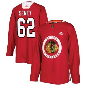 Brett Seney Men's Adidas Chicago Blackhawks Authentic Red Home Practice Jersey