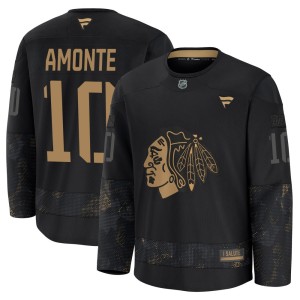 Tony Amonte Men's Fanatics Chicago Blackhawks Premium Black 2024 Military Appreciation Practice Jersey
