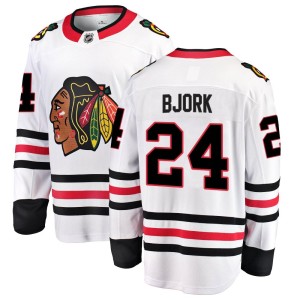 Anders Bjork Youth Fanatics Branded Chicago Blackhawks Breakaway White Away Jersey