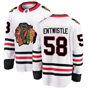 Mackenzie Entwistle Youth Fanatics Branded Chicago Blackhawks Breakaway White MacKenzie Entwistle Away Jersey