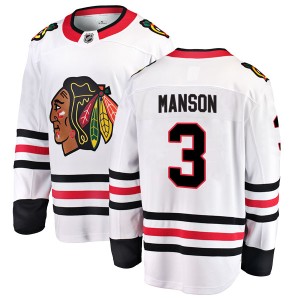 Dave Manson Youth Fanatics Branded Chicago Blackhawks Breakaway White Away Jersey