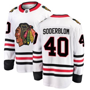 Arvid Soderblom Youth Fanatics Branded Chicago Blackhawks Breakaway White Away Jersey