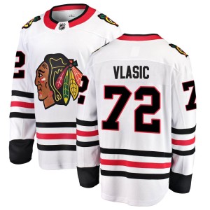 Alex Vlasic Youth Fanatics Branded Chicago Blackhawks Breakaway White Away Jersey