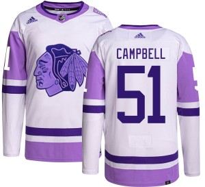 Brian Campbell Youth Adidas Chicago Blackhawks Authentic Hockey Fights Cancer Jersey