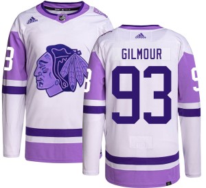 Doug Gilmour Youth Adidas Chicago Blackhawks Authentic Hockey Fights Cancer Jersey