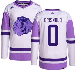 Clark Griswold Youth Adidas Chicago Blackhawks Authentic Hockey Fights Cancer Jersey